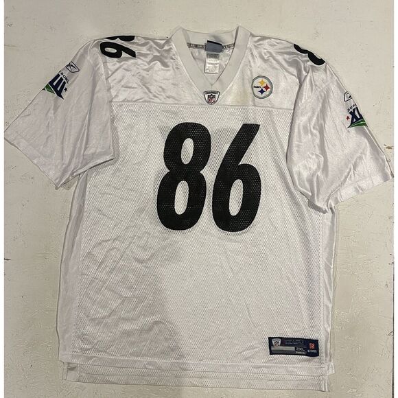 NFL Reebok Pittsburgh Steelers Ward 86 Jersey Size 2XL White Super Bowl XLIII - Picture 1 of 12